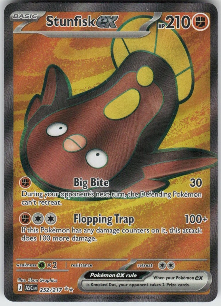 Stunfisk ex 252/217 Ultra Rare Ascended Heroes Near Mint