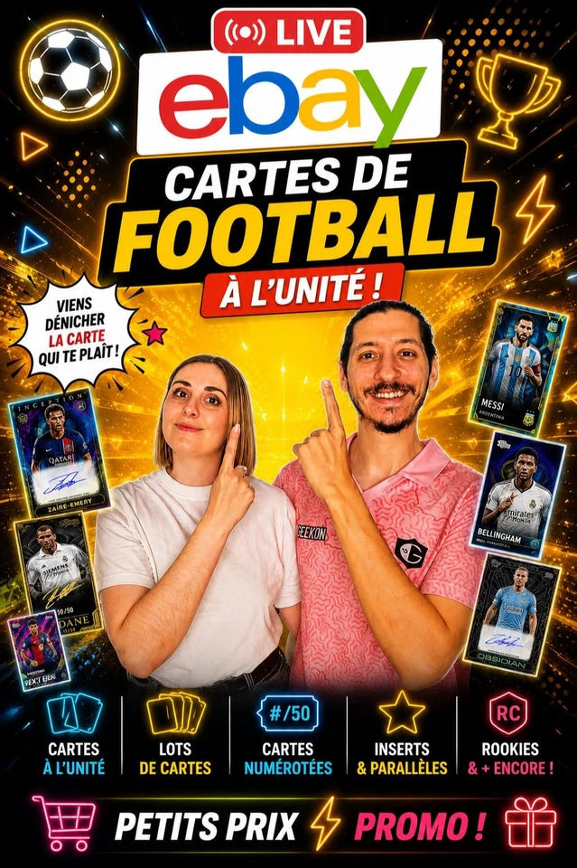 Live carte de Foot 1 € PDD ! Numérotée , auto , insert , vintage , récent