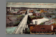 POSTCARD STREET SCENE MONROE STREET BRIDGE SPOKAN WASHINGTON