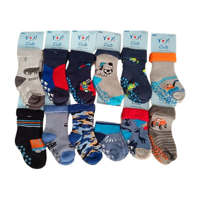 3-er Pack Jungen Thermo Socken mit Anti-Rutsch-Sohle Gr. 17-19 NEU