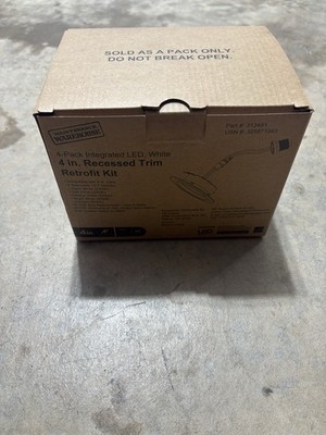 Maintenance Warehouse LED Recessed Trim Kit 4in Dimmable Wet Rated 4-Pack White