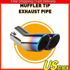 Car Rear Exhaust Pipe Tail Auto Muffler Tip Accessories Replace Kit Blue 1/2Set