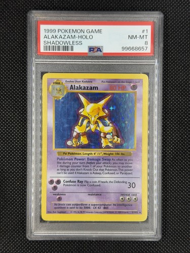 Alakazam (Shadowless) graded PSA 8 for sale on eBay