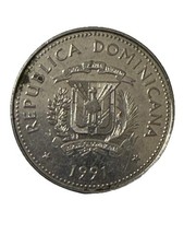 1991 Dominican Republic 25 Centavos Coin
