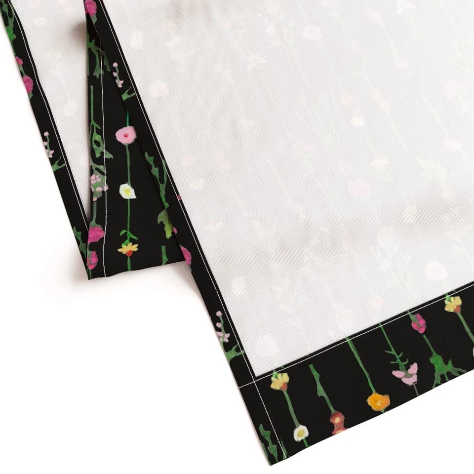 Juego de 2 paneles de cortina personalizados estampados negros botánicos oscuros florales oscuros para vivero Foto 4 de 4