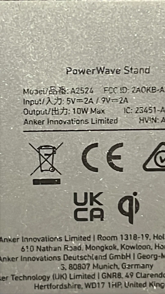 Soporte de cargador de teléfono inalámbrico ANKER PowerWave A2524 base - PROBADO usado una vez Foto 4 de 4