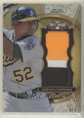 2013 Topps Triple Threads Unity Jumbo Relics Gold 8/9 Yoenis Cespedes s7f