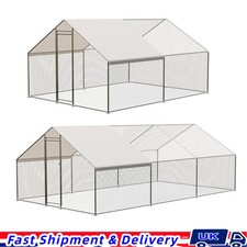 Walk-In Chicken Run Metal Chicken Coop w/ Cover 4 x 3 x 2m / 6 x 3 x 2m