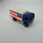 Vintage Mattel Hot Wheels Redline 1973 Blue American Hauler Box Truck Flag HK