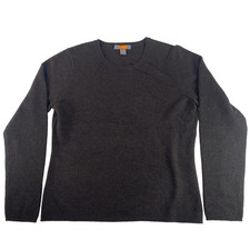 Just Cashmere Dark Brown Crew Neck 100 Cashmere Lightweight Sweater Size L