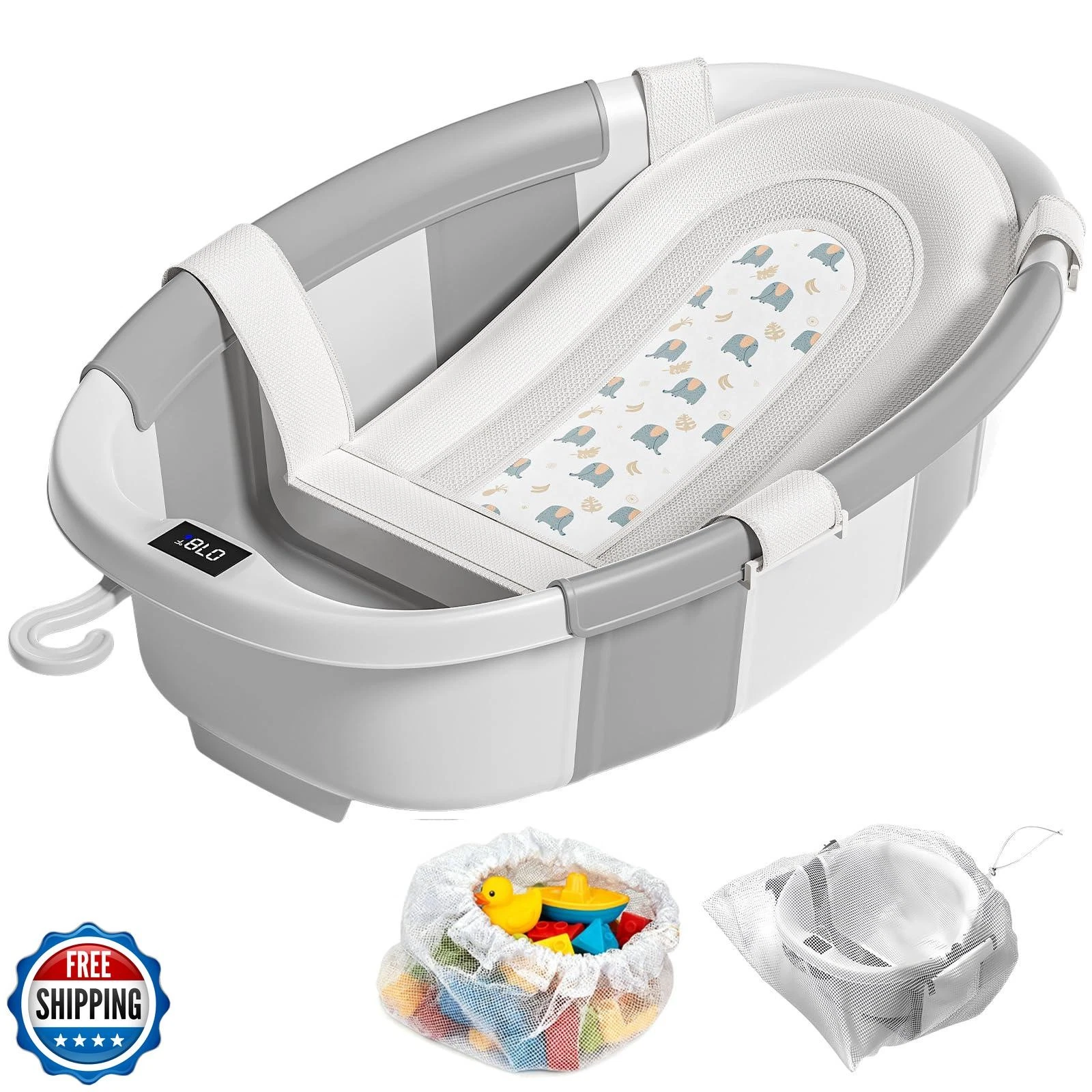 Collapsible Baby Bathtub, Baby Tubs for Newborns with Soft Cushion and Thermo
Opens in a new window