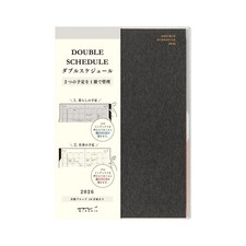 Midori Double Schedule Planner, 2026, B6, Monthly, Black, 22381006 Starts Octo 