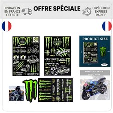 Lot de 4 autocollants Monster Energy pour casque moto, déco moto, skateboard,