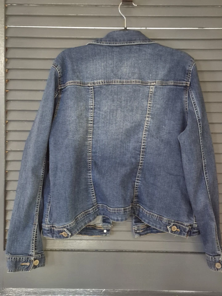 Chaqueta vaquera Route 66 para mujer talla grande azul manga larga abotonada”  Foto 2 de 3