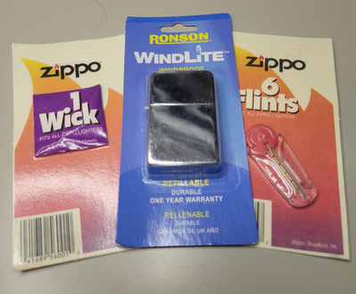 ロンソン　WINDLITE Vintage RONSON Windlite Lighter NEW & 1 Flint , 1 Wick | eBay