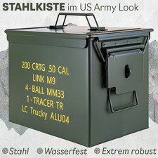 Trucky Munitionsbox Box Metallkiste Metallbox 33 x 19 x 23 cm Grün Metall 