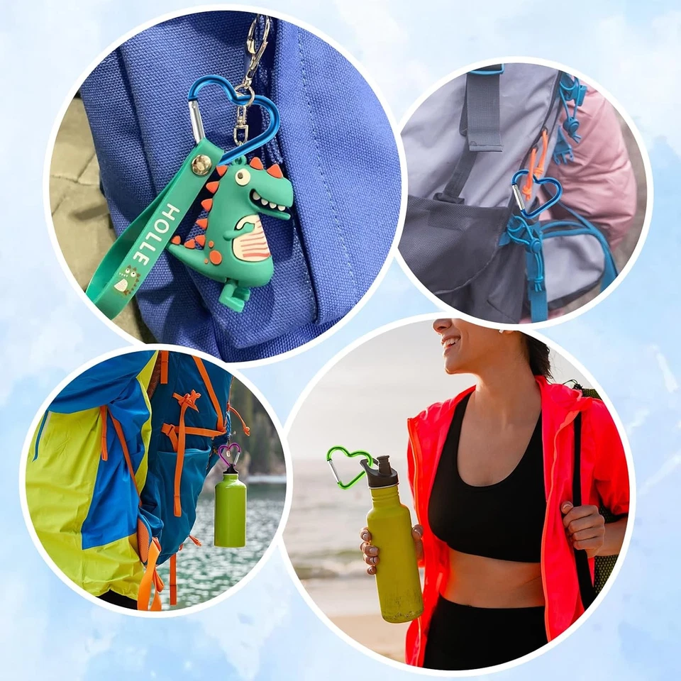 10 Stück Karabiner Herz Karabinerhaken In Herzform Aluminium Karabinerhaken  - Bild 4 von 4