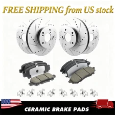Drilled Front + Rear Rotors & Brake Pads Complete Kit For Nissan Roque 2008-2013