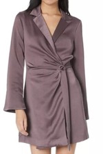 MANGO L7822 Womens Brown Wrap Emily Shirt Dress Size US 14
