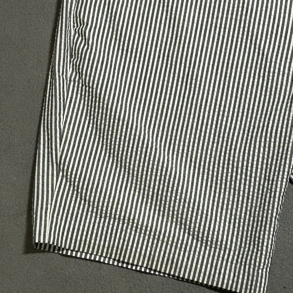 Bocaccio Men's Golf Shorts Seersucker Super 120s 9 inch Striped Blue