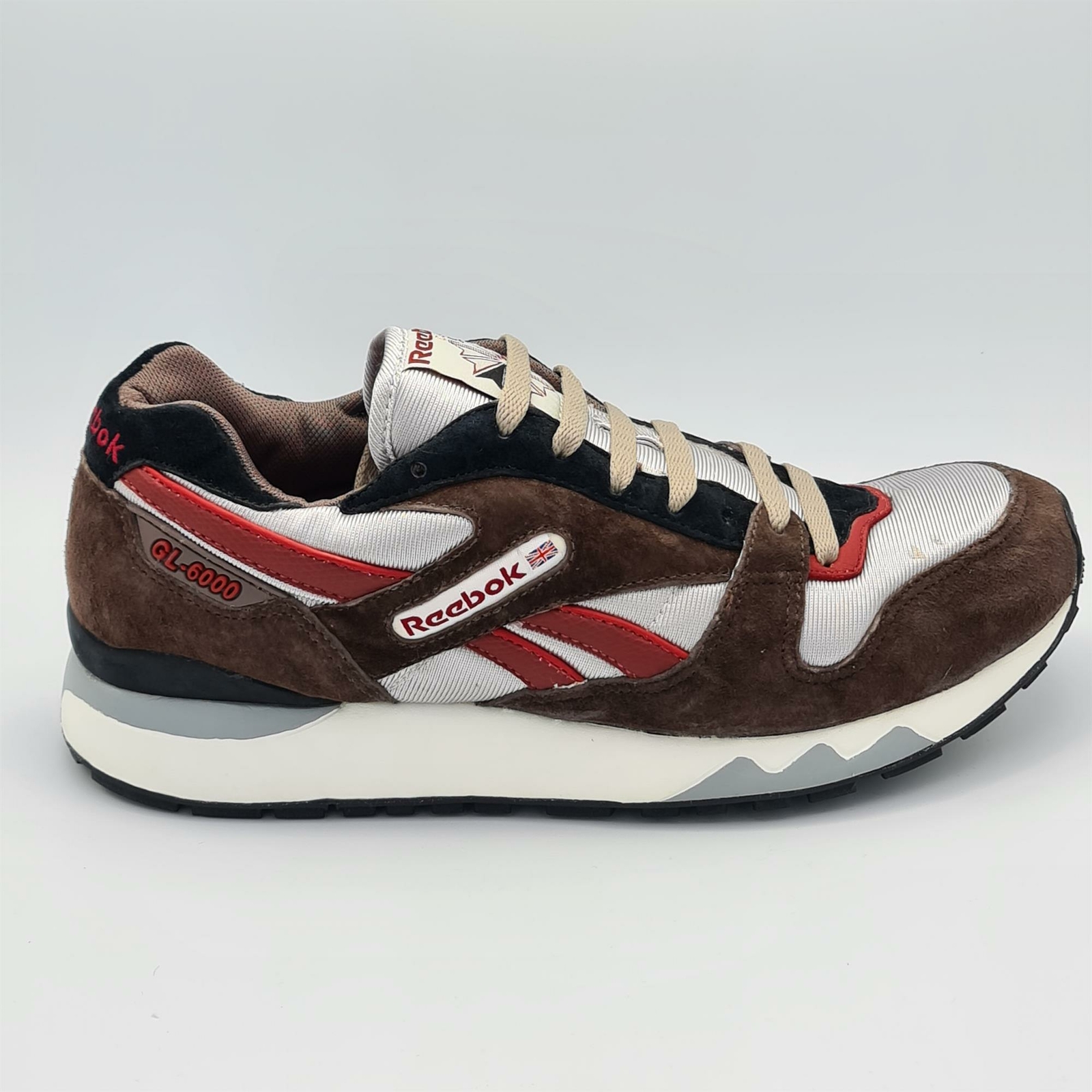 Leather Ripple Retro Trainers - Brown 