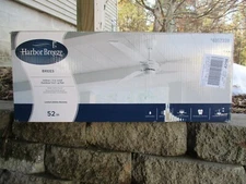 New, Harbor Breeze Brees 52" White Indoor/Outdoor Propeller Ceiling Fan 3-Blade