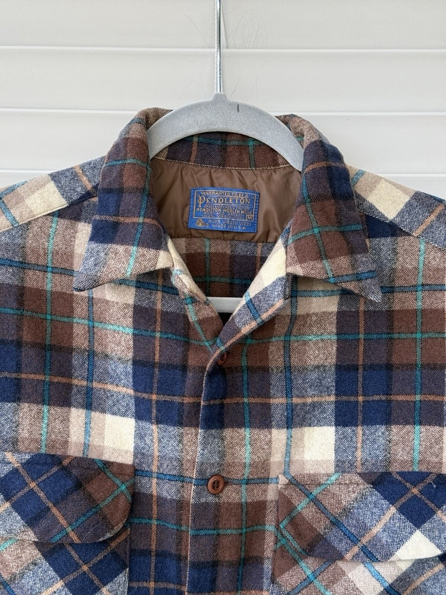 Vintage 60s 70s Pendleton Board Shirt Mens Plaid Woodcutter