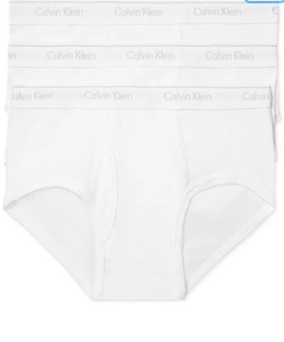 Calvin Klein Men's Size 2XL Brief 100% Cotton Classics 3-Pack White NB3999 NEW - Picture 3 of 9