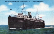 Pere Marquette Carferry City of Flint 32 Michigan Lake Michigan Postcard