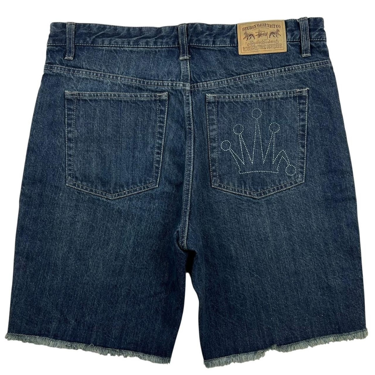Vintage 2000s Stussy Denim Crown Shorts / Jorts - Waist: 36” | eBay UK