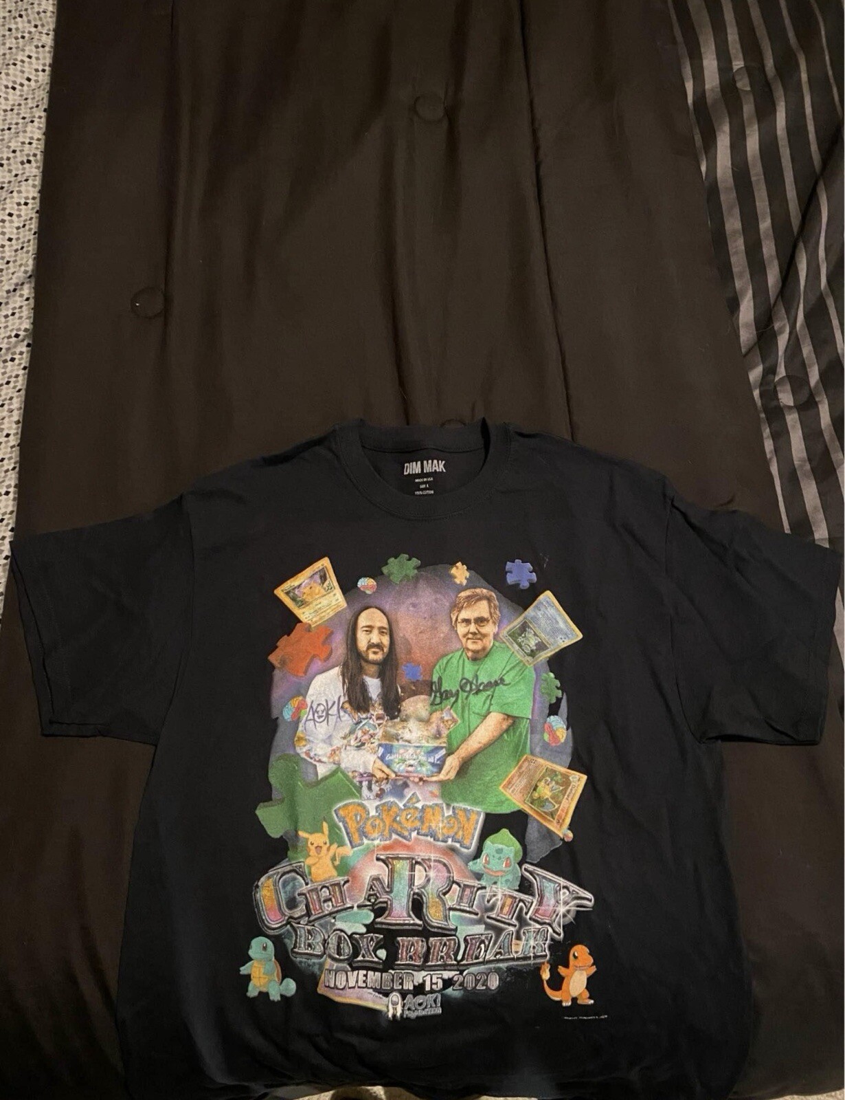 Steve Aoki and King Pokémon(Gary) signed Pokémon Shirt.
