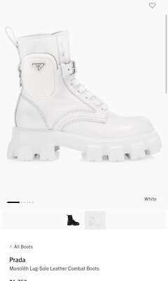Prada Monolith Mini Bag Lug Sole Combat Boot SZ 9 US Mens Logo