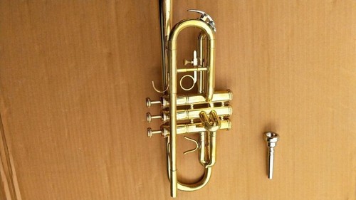 TRUMPET C BRASS Finish Bb flat Trumpet With Free HARD Case+MOUTHPIECE - Picture 5 of 7