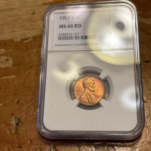 1953-S 1C NGC MS66RD Lincoln Cent 