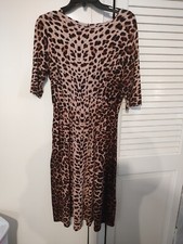 Asos leopard animal print shirt dress size 10