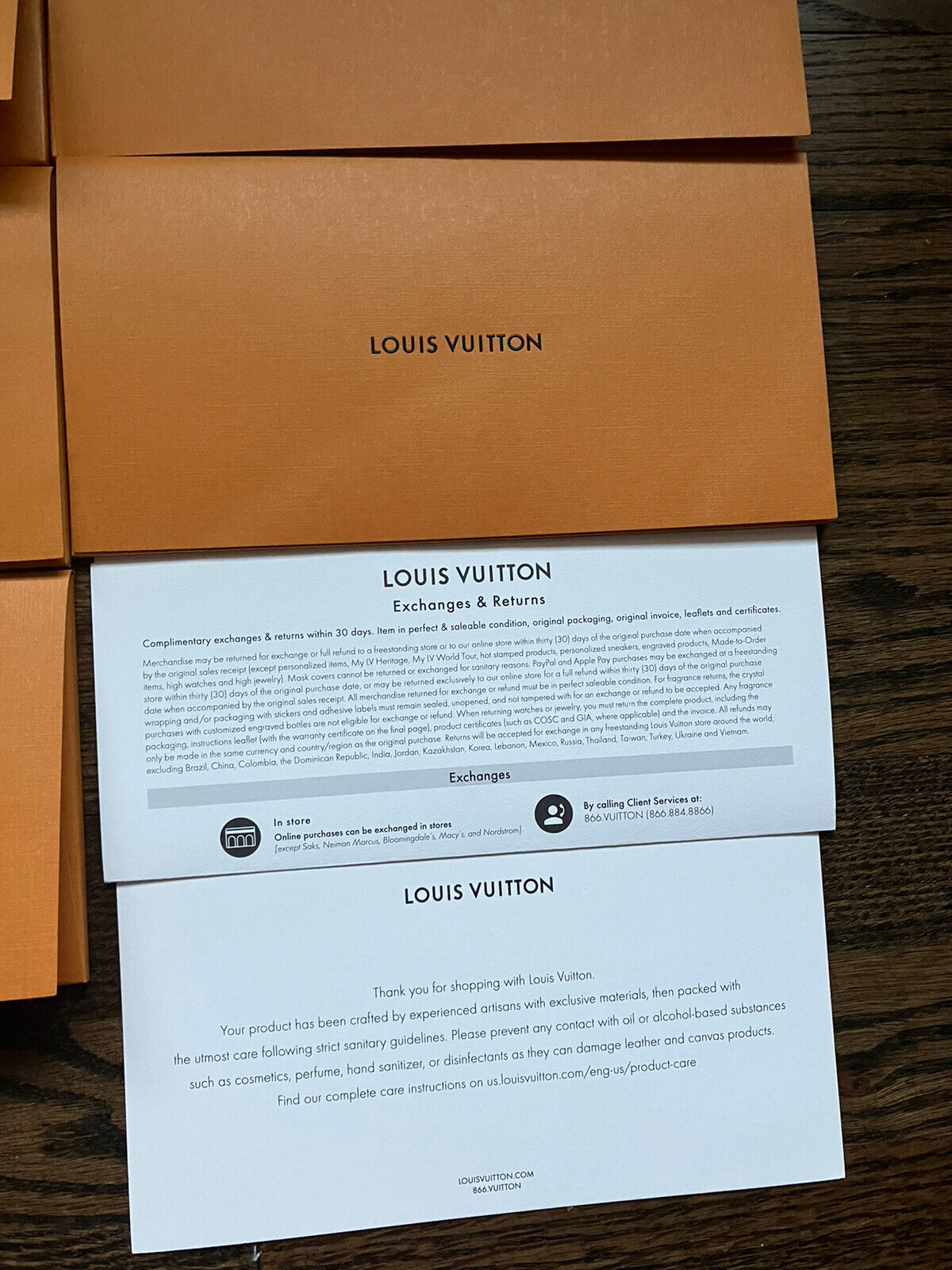 LOUIS VUITTON Orange Gift Bag/Tote & Gift Receipt Envelope.  9.75”x8”x5.75”. NEW.