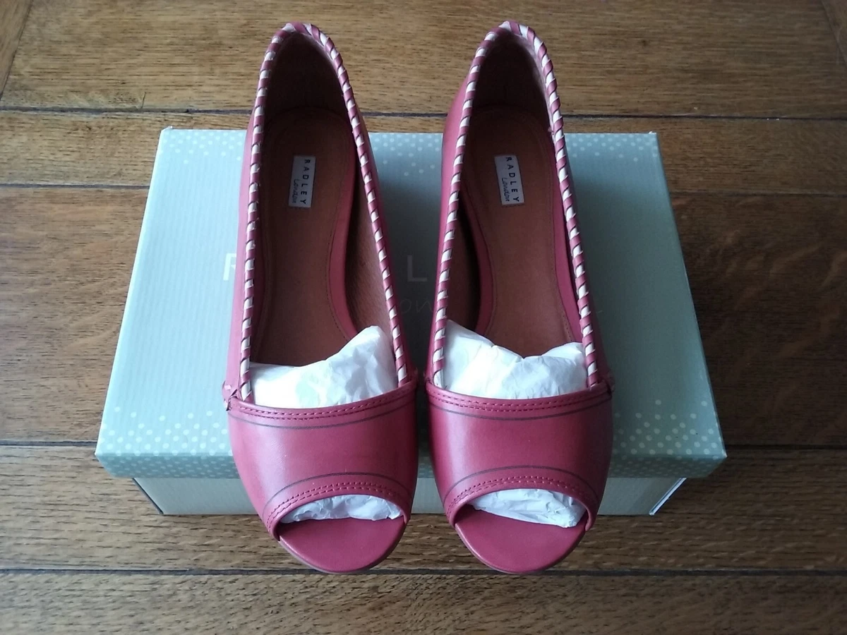 RADLEY Reigate Ladies leather wedge sandals Size 6 39 Coral