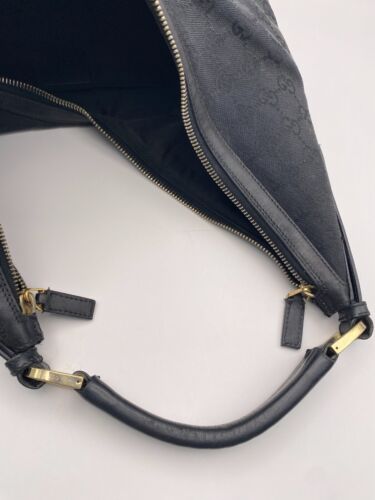 GUCCI GG Shoulder Bag Hobo Black Authentic From Japan - Picture 18 of 19