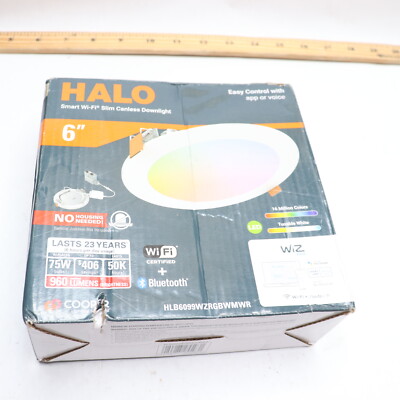 Halo Smart Wi-Fi Slim Canless LED Downlight 6'' HLB6099WZRGBWMWR