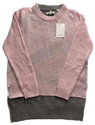 Chinti and Parker Womens 100% Cashmere Jumper - Baby Pink/Grey. Size: M £250rrp!