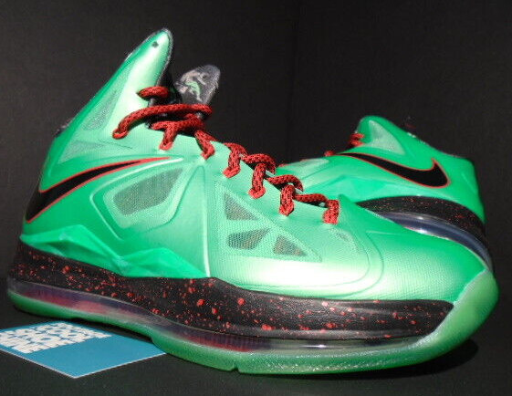 2012 NIKE LEBRON X 10 CUTTING JADE TOURMALINE GREEN BLACK RED