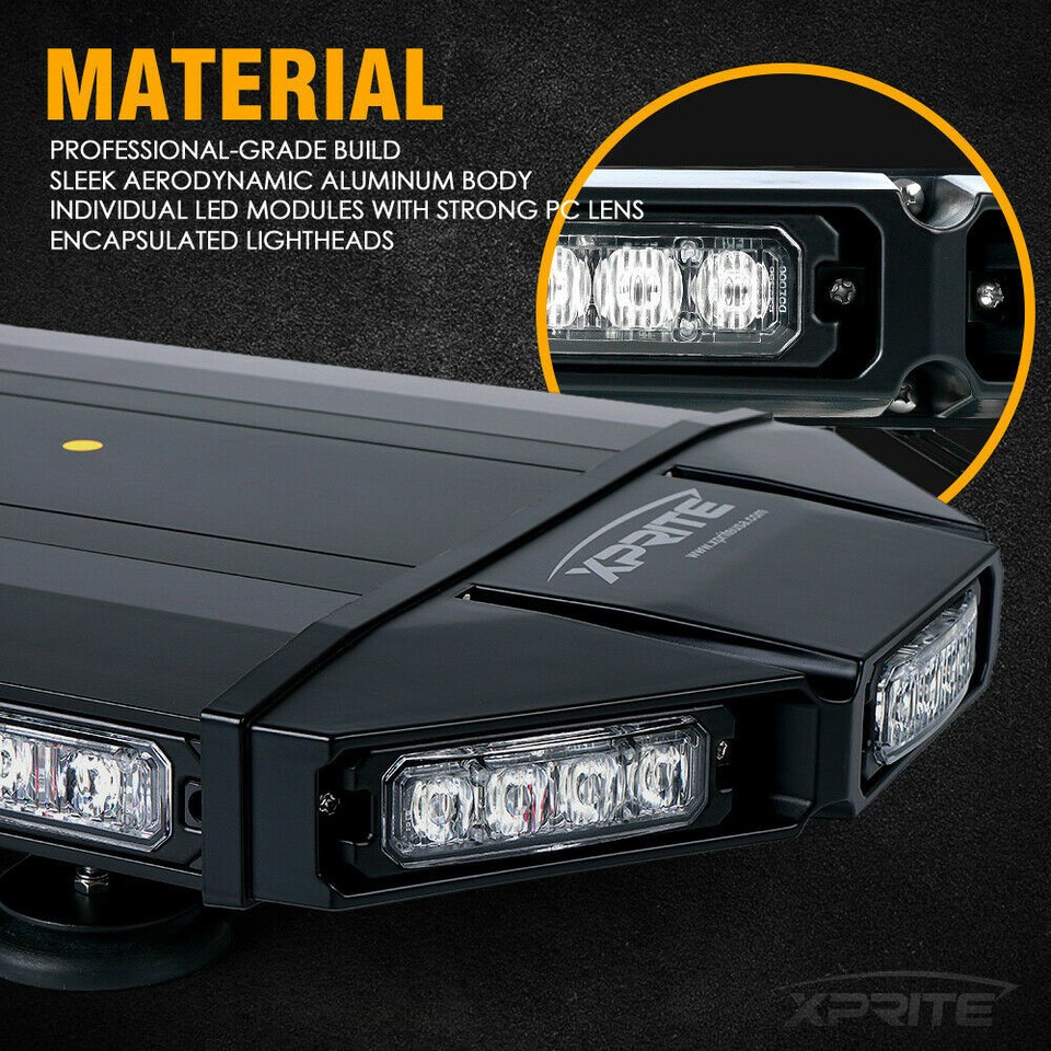 Xprite 27 Amber LED Strobe Light Bar Heavy-duty Rooftop Emergency Warning Lamp - Foto 11