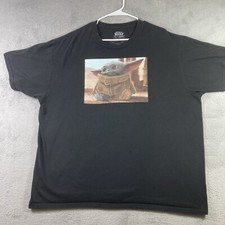 Star Wars Shirt Adult 2XL Black Baby Yoda Grogu The Child Mandalorian Graphic T