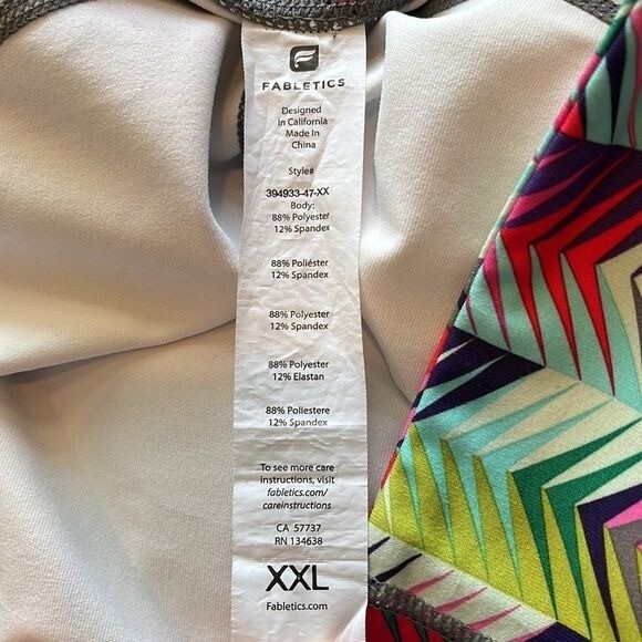 Fabletics Chevron Multicolored Rainbow Biker Shor… - image 3