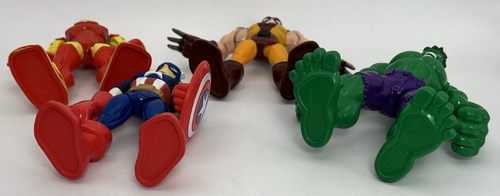 Marvel Playskool Heroes 2012 Lot of 4 Wolverine Hulk Iron Man Captain America 5" - Picture 3 of 4