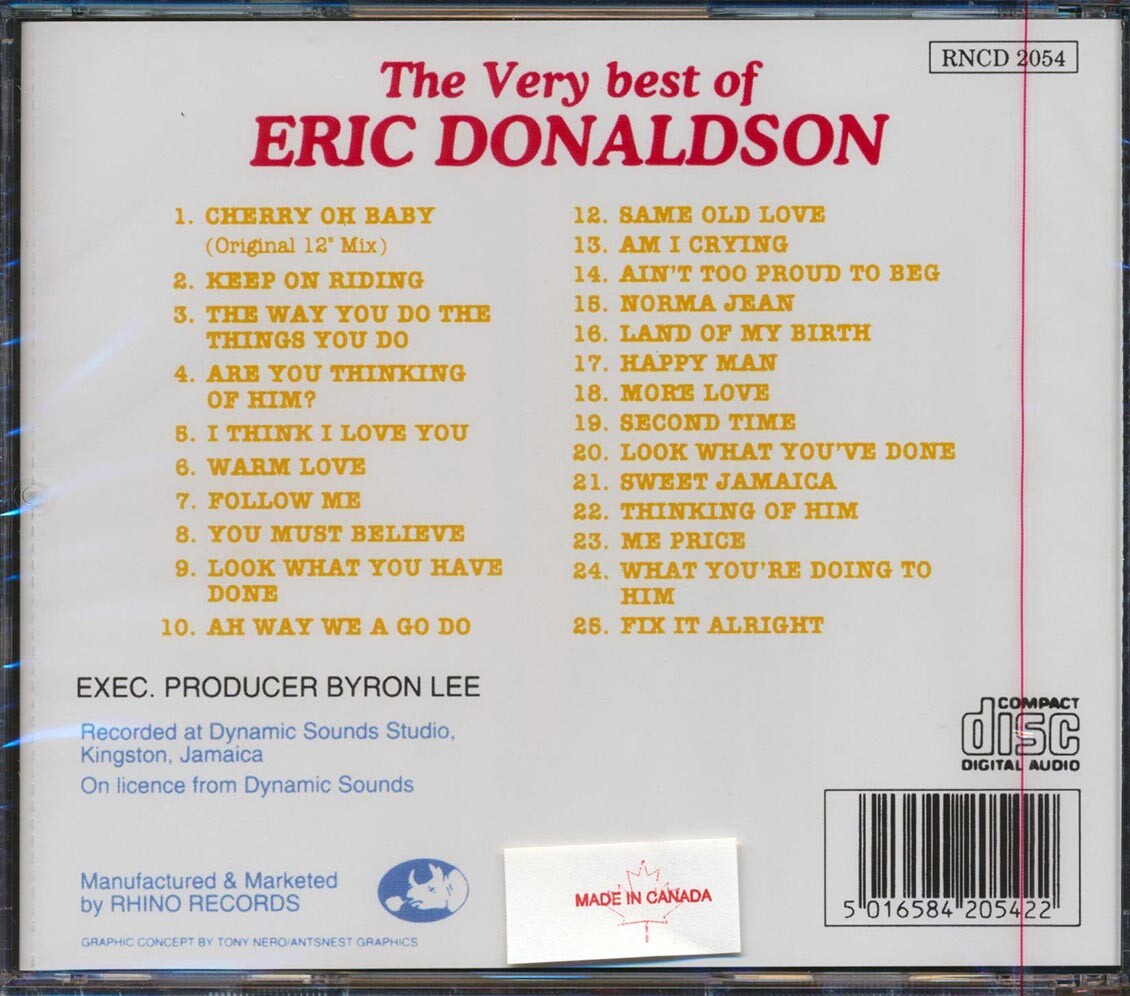 洋楽 THE VERY BEST OF ERIC DONALDSON Eric Donaldson – The Very Best Of – CD (Compilation), 1994