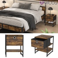 Nachttisch Fyrk Eiche Rustikal 40 X 50 Cm 2Er Set Vicco