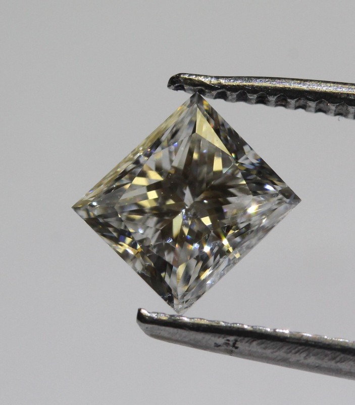 GIA certified loose .94ct SI2 H princess cut diamond vintage antique Natural