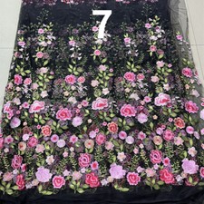 DIY Floral Lace Flower Fabric Embroidery Mesh Bridal Dress Gown Cloth Sewing