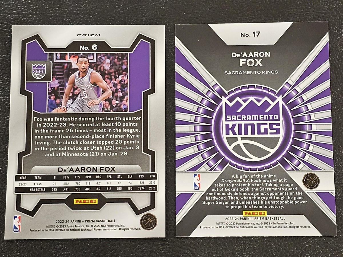 2023-24 PRIZM SILVER #6 + Dominance De'AARON FOX SACRAMENTO KINGS
